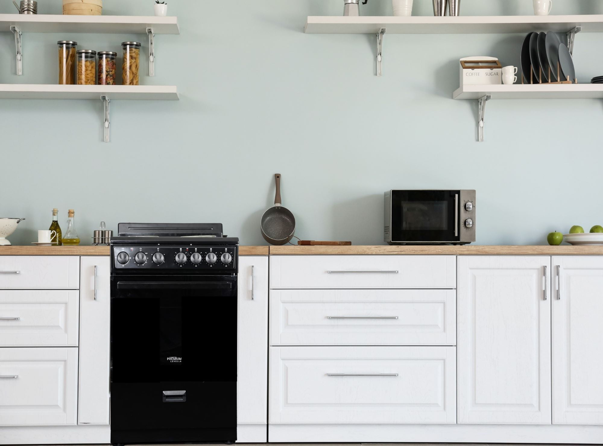 Premium Levella 24 in. 2.7 cu.ft. Single Oven Electric Range with 4 Burners and Storage Drawer in Black