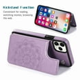 thumbnail image 3 of Dteck Wallet For iPhone 11 with Card Holder, Embossed Mandala Pattern Flower Premium PU Leather Double Magnetic Buttons Flip Shockproof Protective Case, purple, 3 of 5