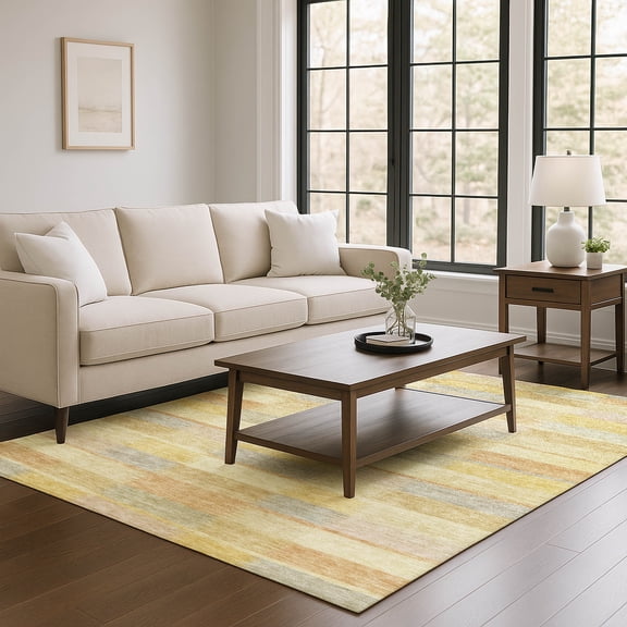 Addison Rugs Mayfield Premium Machine Washable Transitional Stripes Wheat Rectangle Rug, 10' X 14' Machine Washable Transitional Stripes Wheat Oversized Sherpa Throw Blanket