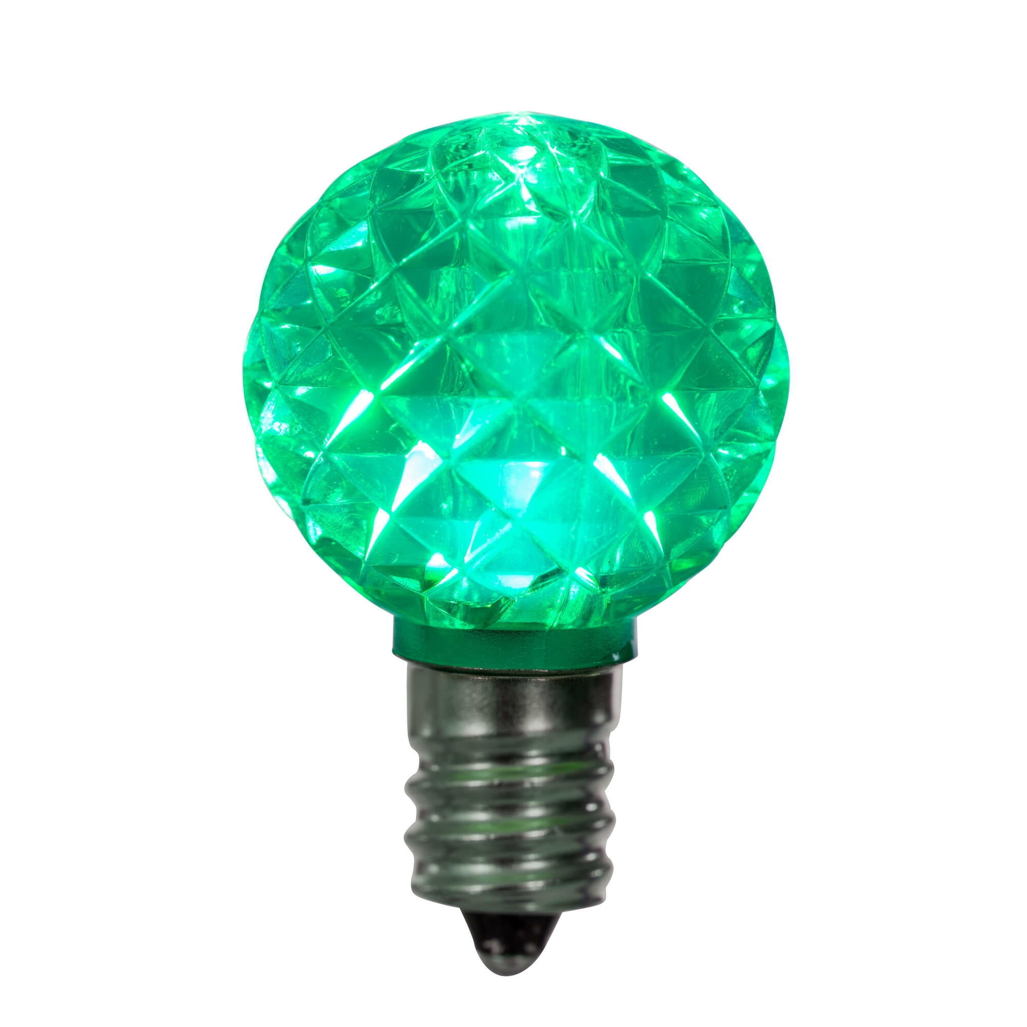 Vickerman G30 LED Green Bulb E12 Nickel Base 120V, .6 Watts, package of 25