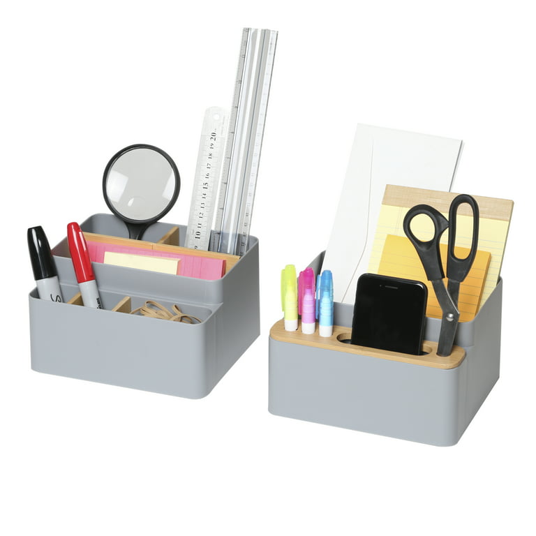 Pen Holder for Desk, 6 Pieces Mesh Desk Organizer set 3 Compartments pens  holder, Mail Organizer Letter Holder Home Office Supplies Caddy Storage