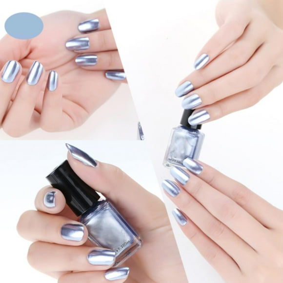 Giyblacko Gel Nail Polish Kit with Gel Top Coat Base Coat Nail Gel Bottles Colors Nails Polish Colour Nail Polish Silver Metallic Stainless Steel Nail Polish 6ml