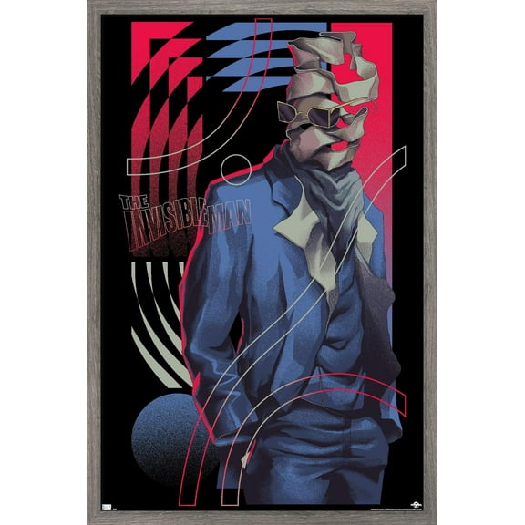 The Invisible Man - Illustration Wall Poster, 14.725" x 22.375" Framed