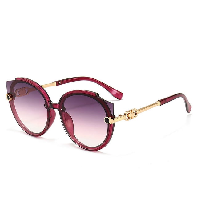 Gafas de sol personalizadas para mujer, redondas, de metal, estilo europeo y americano, transparentes, de moda