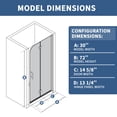 thumbnail image 3 of Adapt-E 30in.W x 72 in.H Bifold Frameless Folding Glass Shower Doors,Chrome Finish,Pivot Swing Shower Doors,1/4 in.Fold Clear Glass, 3 of 14