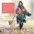 thumbnail image 4 of Wearable Oversized Blanket,Pioneer Flower Floral Print Pattern Wearable Blanket Hoodie for Adults,Cozy Hooded Blankets with Super Pockets,Super Warm Fuzzy Pullover for Women & Men, 4 of 6