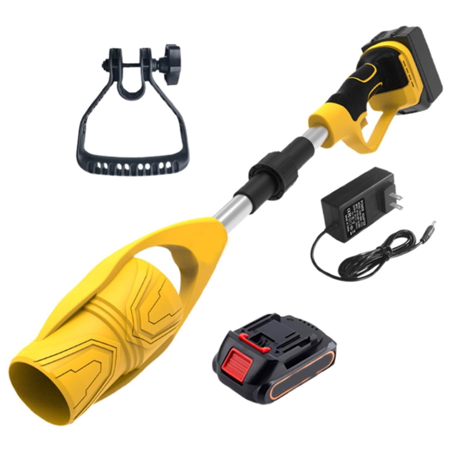 Cordless Handheld Electric Leaf Blower, 21V with 2 x 2000mAh Batteries, Charger & Noise-Canceling Headphones, Portable & Foldable Blowers for Patio, Driveway, Leaves, Snow & Dust Cleaning Yellow
