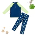 thumbnail image 5 of Gubotare Swimsuit Boy Toddler Baby Boys Swimsuits Trunk Rashguard Long Sleeve Top Shorts Two Pieces Bathing Suit Swimwear 9T 10T,Navy, 5 of 9