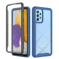 thumbnail image 1 of SaniMore for Samsung Galaxy A72 Case, Rugged PC Back & TPU Bumpers Two-Layer Structure Transparent Cover with PET Screen Protector Shockproof Protective Shell for Samsung A72, Darkblue, 1 of 7