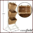 thumbnail image 7 of Casafield 3-Tier Floor Stand Rack with Hanging Storage Baskets, White/Natural - Wood Tower Organizer for Bathroom, Kitchen, Laundry, Living Room, 7 of 7