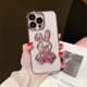 thumbnail image 1 of Funda Protectora De Lente De Silicona Suave De Arena Movediza Líquida Para Teléfono Conejo Encantador Para iPhone 11 12 13 14 Pro Max 14 Plus Cubierta Trasera Transparente, 1 of 4