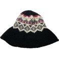 thumbnail image 5 of CoCopeaunts Wide Brim Bucket Hats Vintage Pattern Wool Pure Hand Crochet Coarse Wool Autumn Winter Fisherman Hat for Women, 5 of 8
