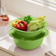 thumbnail image 4 of Colander Bowl with Lid,Detachable Lightweight Space Saving Fruit Vegetable Washing Strainer for Kitchen Food Prep Veggie Storage,Green, 4 of 6