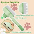 thumbnail image 2 of Cat Comb Dog Comb Pet Hair Removal Tool Flea Comb for Cats and Dog Lice Comb Cat Brush with Release Button Self-Cleaning with Long & Short Stainless Steel Metal Teeth for Shedding, 2 of 9