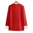 thumbnail image 6 of Fleece Lined Sweatshirt Women Thick Warm Crew Neck Solid Print Long Sleeve Pullover Tops, 6 of 7