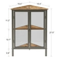 thumbnail image 3 of VECELO Set of 2 Corner Storage Cabinet with Dual Door, Wood Floor Standing Triangle Storage Organizer with 3-tier Shelves, Gray, 3 of 11