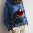 thumbnail image 4 of Coofit Key Chain Fashion Heart Shape Pom Pom Handbag Pendant Purse Charm Phone Charm, 4 of 6