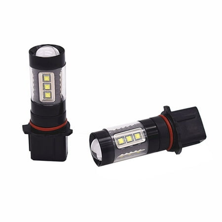 

WREA 2pcs P13W LED Car Front Fog Light Bulbs White High Power 80W Auto Daytime Driving Lamp