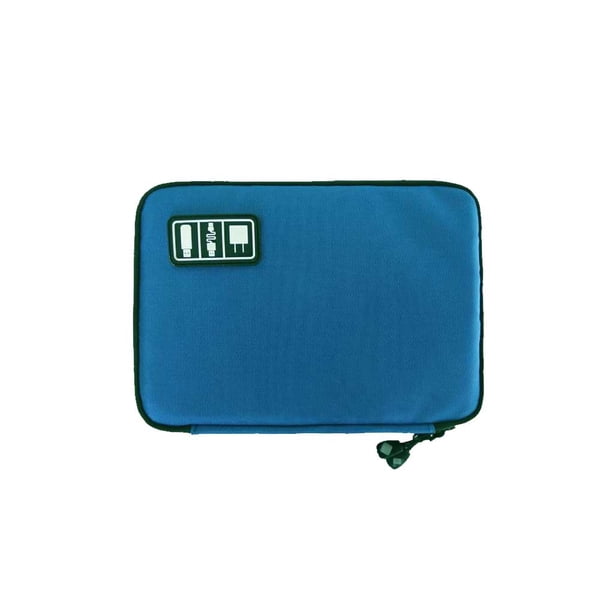 Organizador de Cables de Datos Qarigey Rectangular con Cremallera Azul Oscuro