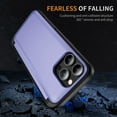 thumbnail image 7 of Dteck for iPhone 15 Pro Max Case with 2 Pack Screen Protector, Military Grade Shockproof Full Body Protection Phone Case with Card Holder Flip Kickstand for iPhone 15 Pro Max,Purple, 7 of 7