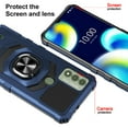 thumbnail image 4 of For Wiko Voix Dropproof Shockproof Kickstand Ring Stand Phone Case Cover With Tempered Glass Screen Protector - Blue, 4 of 5