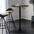 thumbnail image 2 of GVJMTKP 23.5'' Round Pub Table   Degree Swivel Cocktail  Table with Black Leg  Adjustable Height Range 27.5"-35.7" for Living Room Kitchen (Brown), 2 of 7