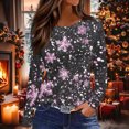 thumbnail image 2 of HAiming T-Shirts de Noël pour Femmes Grande Taille Manches Longues Col Rond Tuniques Graphiques de Noël pour Fête, 2 of 5