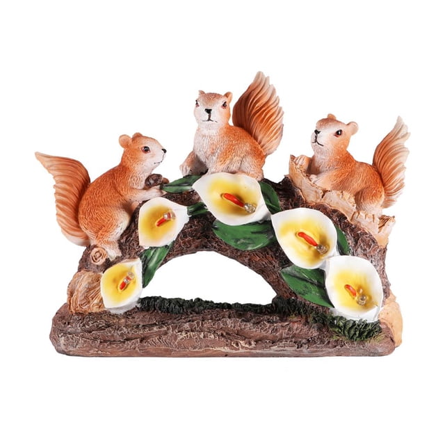 Toystoory Lámpara de ardilla solar de resina IP65 a prueba de agua Adorno de ardilla decorativa de ardilla linda Lámpara de jardín de ardilla Iluminación y accesorios Toystoory HA013698-00
