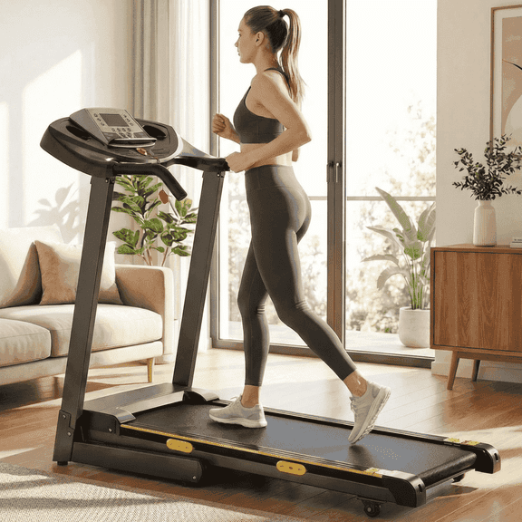 Naipo Treadmill with Incline Folding with 12 Level Automatic Incline 2.5hp Power 8.5mhp Speed Running Machine 15 Preset Training Program Electric Treadmill for Home Use