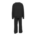 thumbnail image 6 of YHCY Womens 2 Piece Ribbed Knit Outfit Long Sleeve Crew Neck Tunic Sweatshirt Basic Straight Wide Leg Sweatpant Lounge Trendy Suits Oversized Dressy Sets Travel Vacation Sweatsuit Black L, 6 of 7