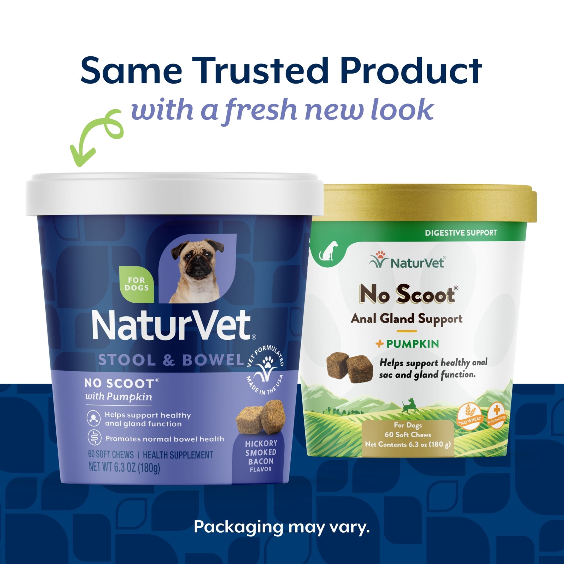 NaturVet No Scoot Stool & Bowel Supplement for Dogs, Hickory Smoked Bacon Flavor, 60 Count