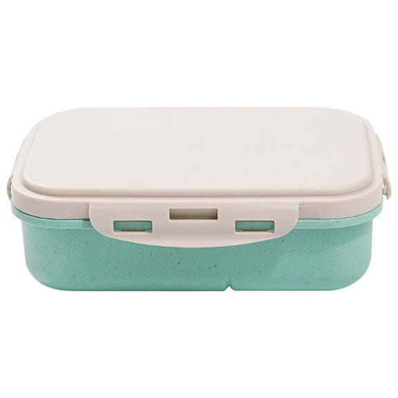 Straw Insulated Lunch Box with Divided Compartments Microwave Safe Portable Container