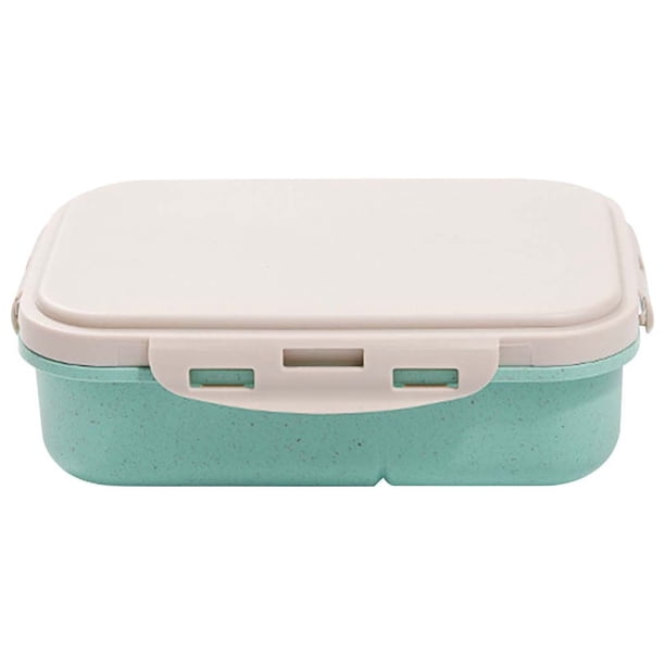 Fiudx Lonchera de Paja, Diseño Portátil Apto para Microondas, Compartimento Oculto para Cubiertos, Cuatro Hebillas Laterales para Un Cierre Seguro, Ideal para El Trabajo, La Escuela y Viajes, 1 Pieza