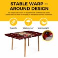 thumbnail image 4 of Red Plaid Christmas Table Cloths for 6 Foot Rectangle Tables, Xmas Snowflake Birds Botanical Patio Waterproof Elastic Fitted Tablecloths, Washable Rectangular Table Cover for Camping, 4 of 8