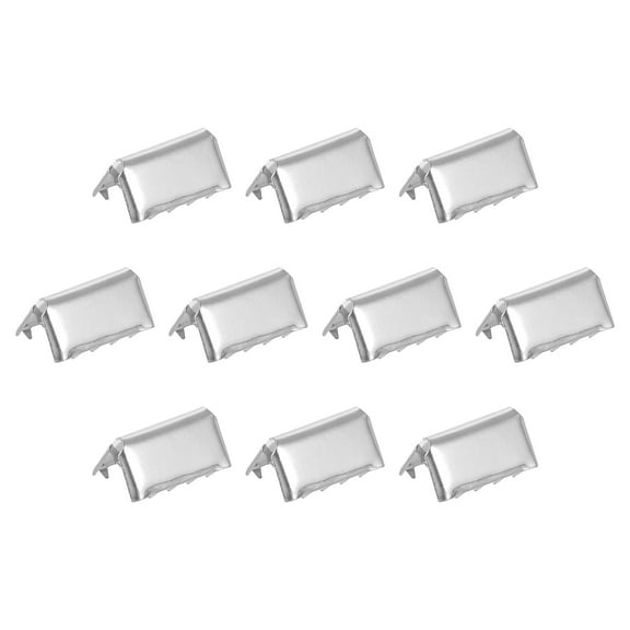 Uxcell 32 Pack Pinch Crimp Ends, 16mm Cord End Clasps Ribbon Crimp Ends Leather End Crimp End Fastener, Silver