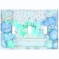 thumbnail image 2 of Metal Light Switch Wall Plate Outlet Cover (2 Teddy Bears Blue Teal With Love Heart Balloon Flower - Triple Toggle), 2 of 2