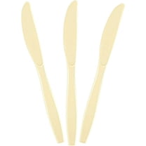 20 Pack Vanilla Creme Plastic Knives Heavy Duty Amscan All Occasions Disposable