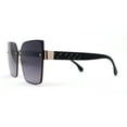 thumbnail image 3 of Womens 90s Rimless Designer Square Butterfly Chic Sunglasses Gold Black Smoke, 3 of 4