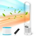 thumbnail image 1 of Space Heater Tower Ventilador sin aspas, calentador y ventilador combinado con control remoto, sin instalación, silencioso, oscilación de 80°, 8 velocidades, temporizador de 9 horas, filtro HEPA, 32 p, 1 of 5