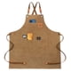 thumbnail image 1 of Delantal de carpintería de lona gruesa, impermeable, para jardinería, cafetería, color tostado claro, 1 of 12