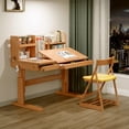 thumbnail image 2 of BALANBO Ergonomic Kids Desk and Chair Set, Adjustable Beech Wood Children Computer Desk with Shelf, 2 of 7