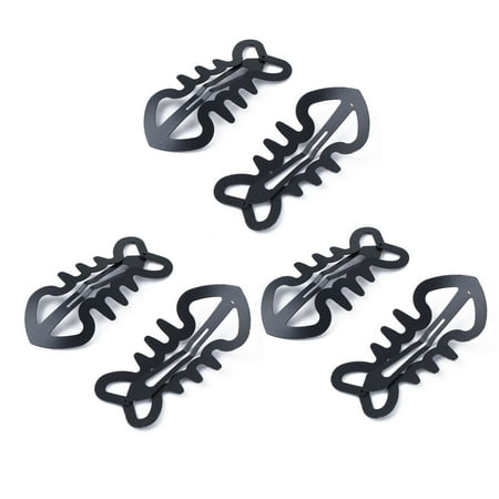 Fish Hair Clip Unique BargainsLadies Metal Fish Shape Bobby Pin Snap Hair Styling Clip Hairpin Black 6pcs ()