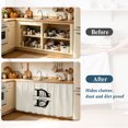 thumbnail image 4 of Letter D Cabinet Curtain 35"Wx35"L, Dustproof Under Sink Skirt with Self Adhesive Tape, Monogram Words Cabinet Curtain Cover for Kitchen Sink, Bathroom Vanity, Laundry Room, 4 of 9