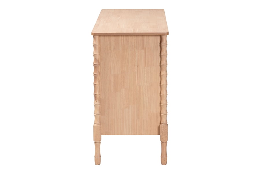 Baxton Studio Laurent Mid-Century Dresser, 6-Drawer, Beech Brown