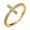 Yellow Gold-Tone, variant on Clear Inlay Cubic Zirconia Sideway Cross Ring Rose Gold-Tone Plated Sterling Silver Size 5