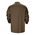 thumbnail image 5 of Fgnfyis Men's Linen Shirt Sets Outfits 2 Pieces Henley Shirts Long Sleeve Loose Yoga Pants Beach Clothing Mens Suits Brown XXXL, 5 of 9