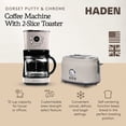 thumbnail image 2 of Haden Coffee Maker & Dorset 2 Slice Wide Slot Toaster, Putty & Chrome, 2 of 10