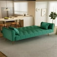 thumbnail image 5 of 71" Convertible Sofa Bed Folding Velvet Sofa with Adjustable Backrest in Green, 5 of 9