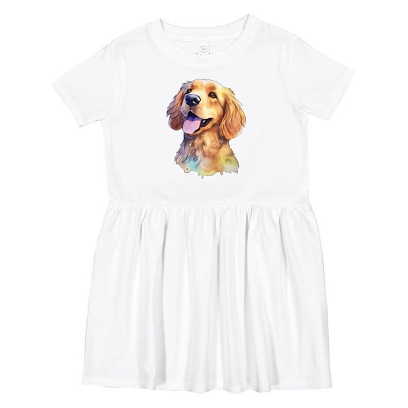 Inktastic Golden Retriever Watercolor Girls Toddler Dress
