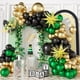 thumbnail image 1 of Kit con forma de arco para globos, 80 unidades, verde, dorado y negro con detalles en forma de estre, 1 of 2